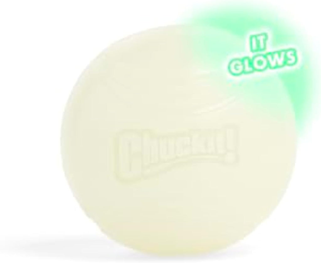 Chuckit! Glow in the Dark Bouncy Ball for Dogs, Dog Toy, Max Glow Balls, 3 Inch, Large (Pack of 12)