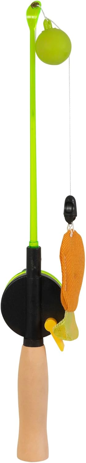 Mad Cat Go Fish Light Up Fishing Wand Teaser Cat Toy, Catnip and Silvervine