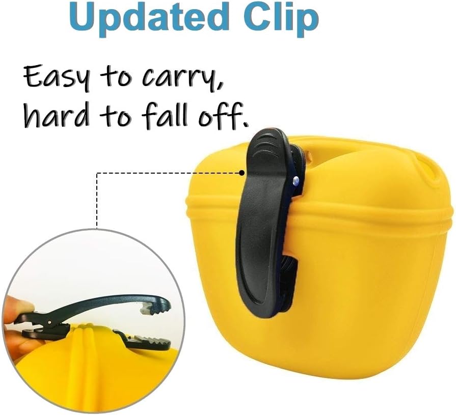 RoyalCare Silicone Dog Treat Pouch-Small Training Bag-Portable Dog Treat Bag for Leash with Magnetic Closure and Waist Clip[US Design Patent]