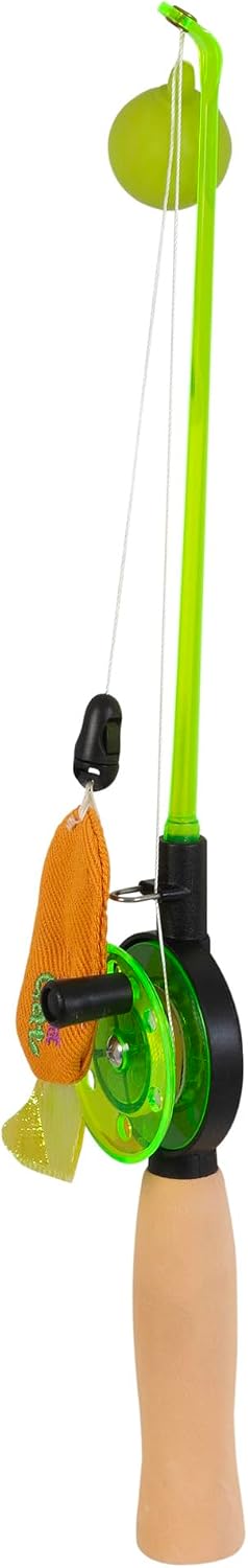 Mad Cat Go Fish Light Up Fishing Wand Teaser Cat Toy, Catnip and Silvervine