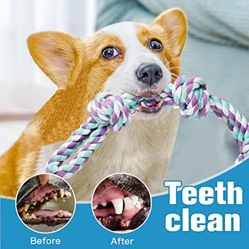 UPSKY 2 Pack Dog Rope Toys, Heavy Duty Dog Chew Toy for Aggressive Chewers | Indestructible Pet Toys, Natural Cotton, Dog Tug Toys for Boredom, Teeth Clean, for Medium to Large Breed Dogs