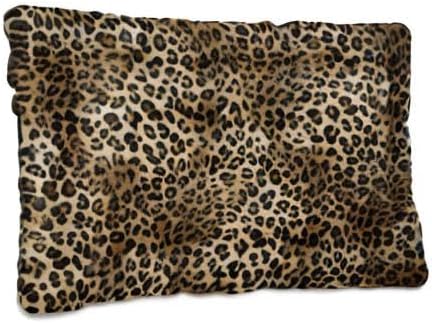Blueangle Vintage Leopard Print Dog & Cat Bed, Comfortable Pet Bed, Ultra Soft Calming for Small to Large Dogs, 36" x 24