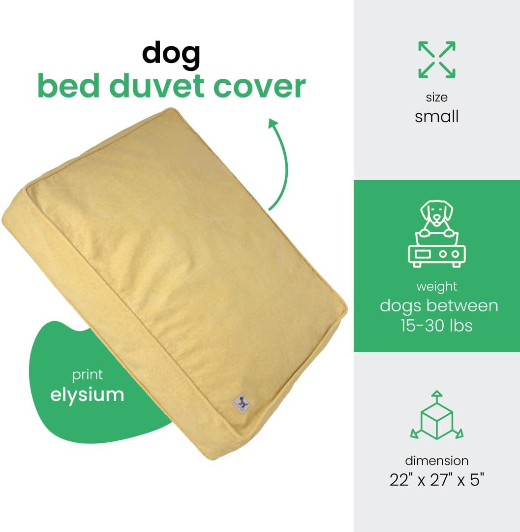 Molly Mutt Yellow Dog Bed Cover, Non-Toxic & 100% Cotton, 22"x27"x5"