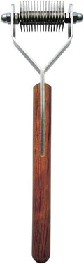 Mars Coat King Original Dematting Undercoat Grooming Rake Stripper Tool for Dogs and Cats, Stainless Steel with Wooden Handle, Made in Germany, 16-Blade 