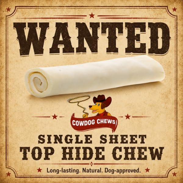 Cowdog Chews Retriever roll 9-10 inch All Natural Rawhide Product (40 Pack)