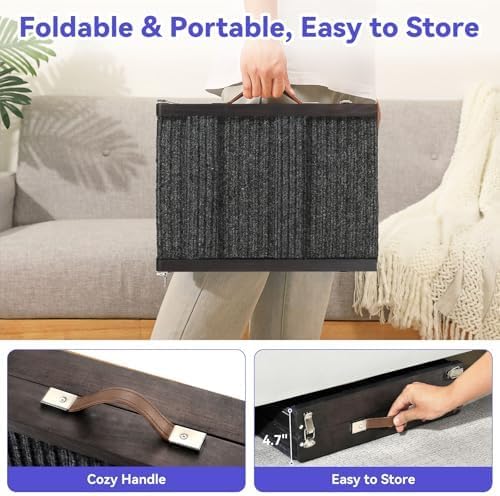 Pawaboo 2026 Upgraded Small Dog Ramp for Couch Foldable, 5 Ajustable Height