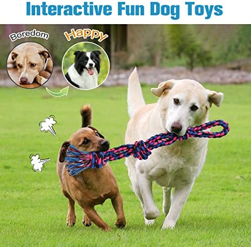 UPSKY Dog Rope Toys 2 Nearly Indestructible Dog Toys, Dog Toy for Medium to Large Breed, Dental Cleaning Chew Toys, Dog Tug Toy for Boredom, Dog Teething Toys, Dog Rope Toy for Aggressive Chewers | Indestructible Pet Toys, Natural Cotton, Dog Tug Toys ...