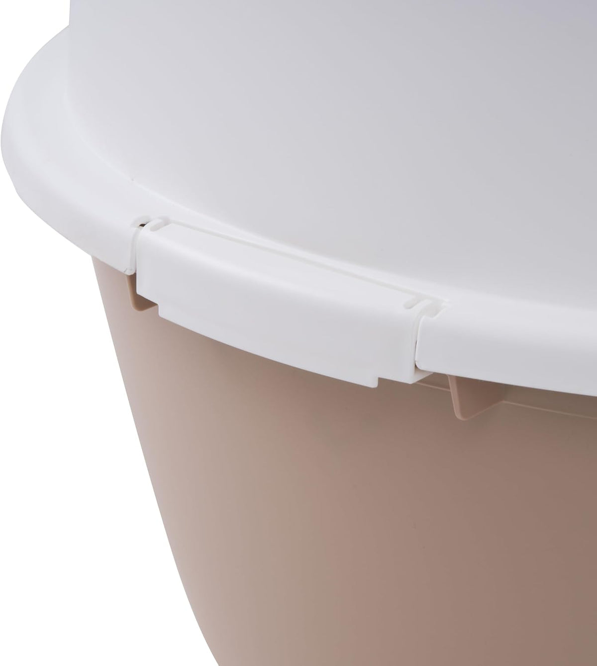 IRIS USA XX-Large Top Entry Cat Litter Box, Dog Proof, Beige/White | Extra Large, Heavy Duty Plastic, Big Cats, Secure 4-Buckle Lock, Tracking Control Lid, Quick Cleanup