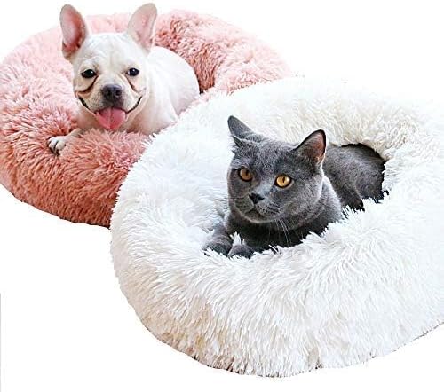 Dog Bed for Small Dogs & Cats, 24 Inch Medium Fluffy Washable Donut Bed