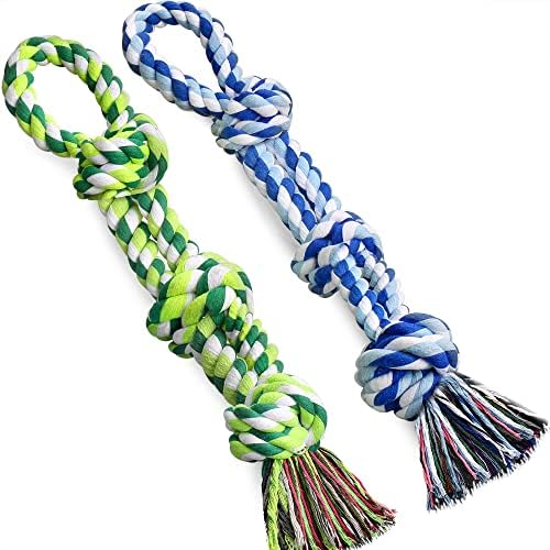 UPSKY 2 Pack Dog Rope Toys, Heavy Duty Dog Chew Toy for Aggressive Chewers | Indestructible Pet Toys, Natural Cotton, Dog Tug Toys for Boredom, Teeth Clean, for Medium to Large Breed Dogs