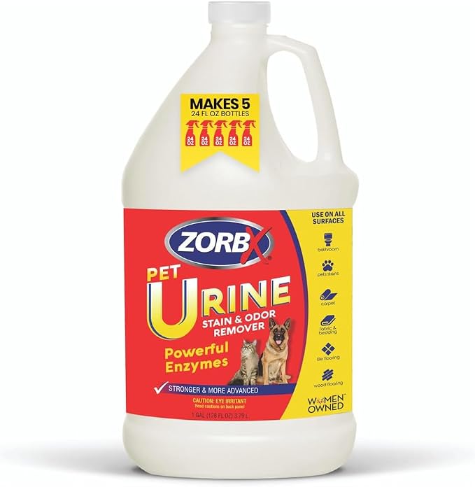ZORBX Powerful Enzyme Pet Urine Stain & Odor Remover 128 Oz