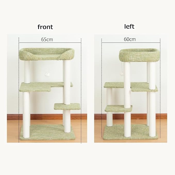 37.5" Cat Tree Tower for Large & Senior Cats, Low-Step Design