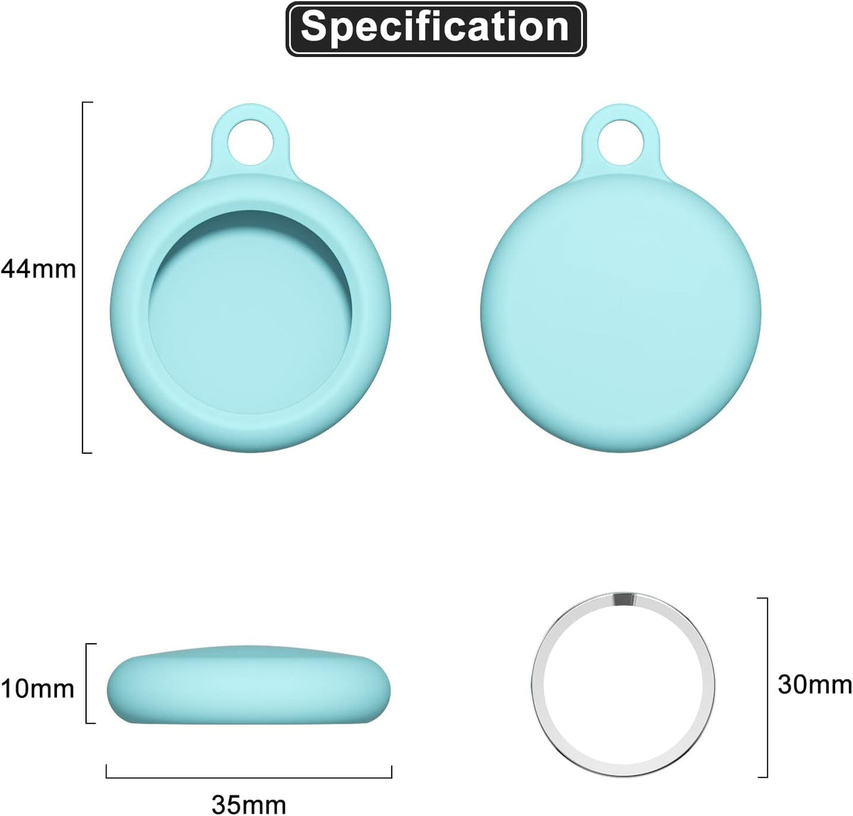oakxco for Airtag Keychain Silicone, Airtag Holder with Key Ring, Air Tag Cover Cute Accessories for Kids, Luggage, Car Dog Collar, Car, Compatible with Apple Airtag Case Waterproof Tracker, Teal