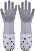 Pet Grooming Glove, Gentle Dog Bathing Shampoo Brush Massage Mitt, Deshedding for Dogs Cats Rabbits Horses 2-Pack (Gray)