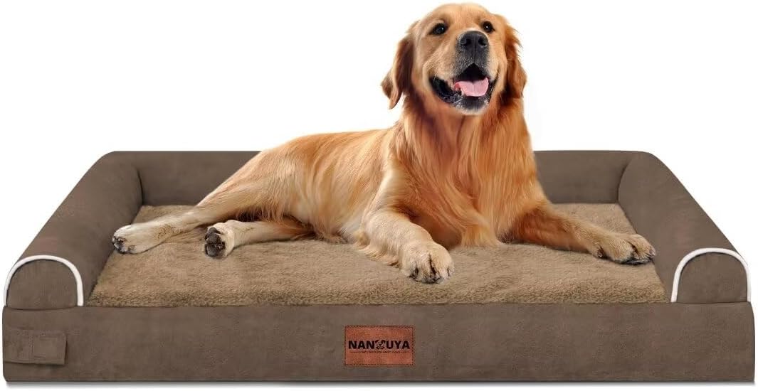 NANUYA Orthopedic Dog Bed for X-Large Dogs, 40 x 32 Inch, Brown