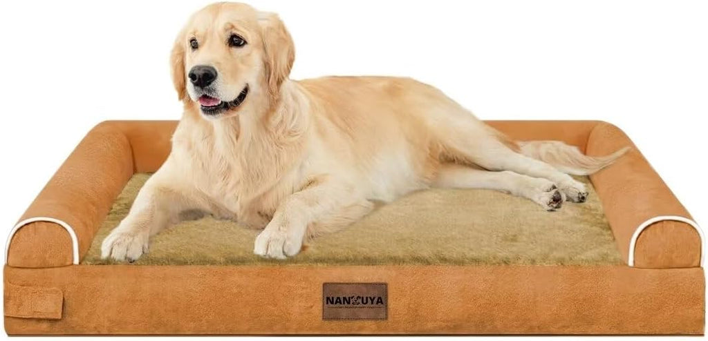 NANUYA Orthopedic Dog Bed for Large Dogs, 36 x 27 Inch, Orange