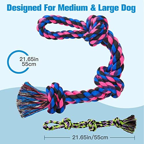 UPSKY Dog Rope Toys 2 Nearly Indestructible Dog Toys, Dog Toy for Medium to Large Breed, Dental Cleaning Chew Toys, Dog Tug Toy for Boredom, Dog Teething Toys, Dog Rope Toy for Aggressive Chewers | Indestructible Pet Toys, Natural Cotton, Dog Tug Toys ...