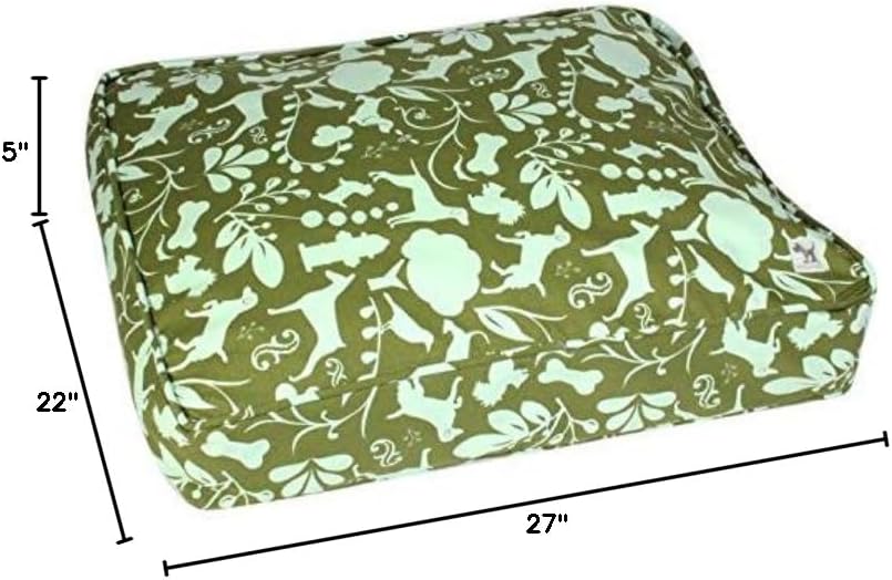 Molly Mutt Light Green Dog Bed Cover, Non-Toxic & 100% Cotton, 22"x27"x5"