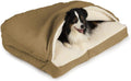 Snoozer Rectangle Cozy Cave Dog Bed, Hooded Dog Bed, Camel (XL)