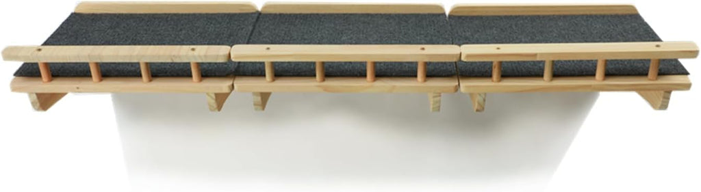SHENGOCASE 47.2" x 11.8" Natural Wood Wall Mounted Cat Shelves