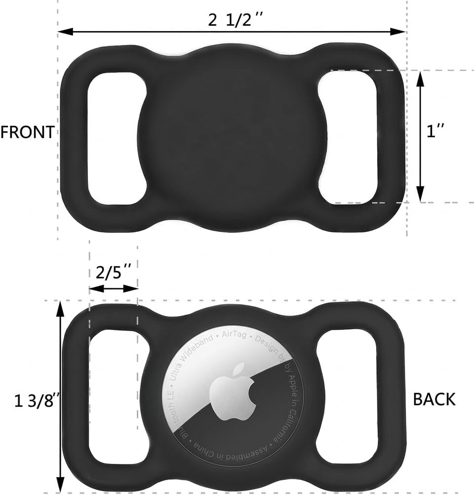 for AirTag Dog Collar Holder Soft Air Tag Holder (Black&White)