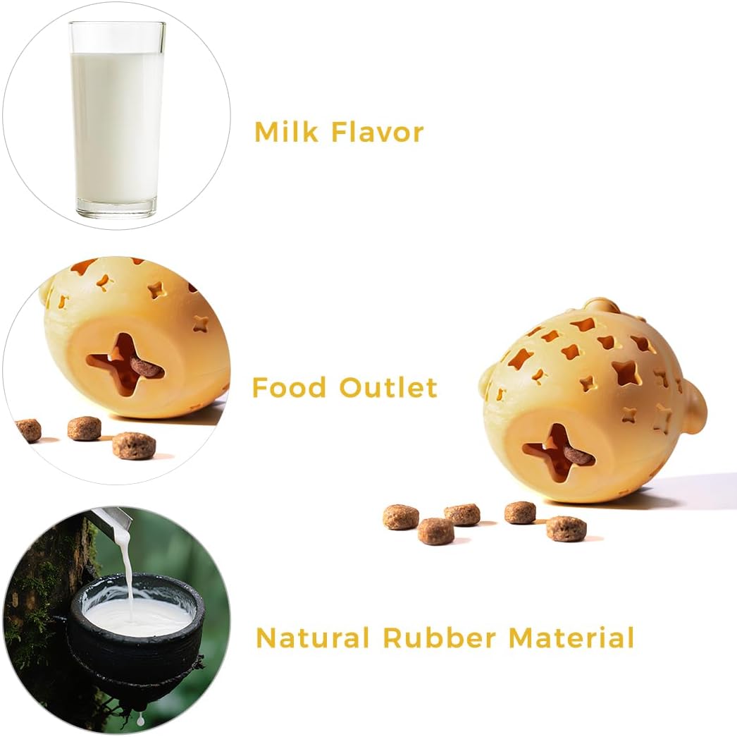 MewaJump Dog Toy Treat Food Dispenser Puzzle Rubber Chew Toys Stuffed Ball