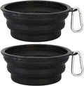 Kytely Large Collapsible Dog Bowls 2 Pack, 34oz Foldable Dog Travel Bowl | Portable Dog Water Food Bowl with Clasp, Pet Cat Feeding Cup Dish for Traveling, Walking, Parking 
