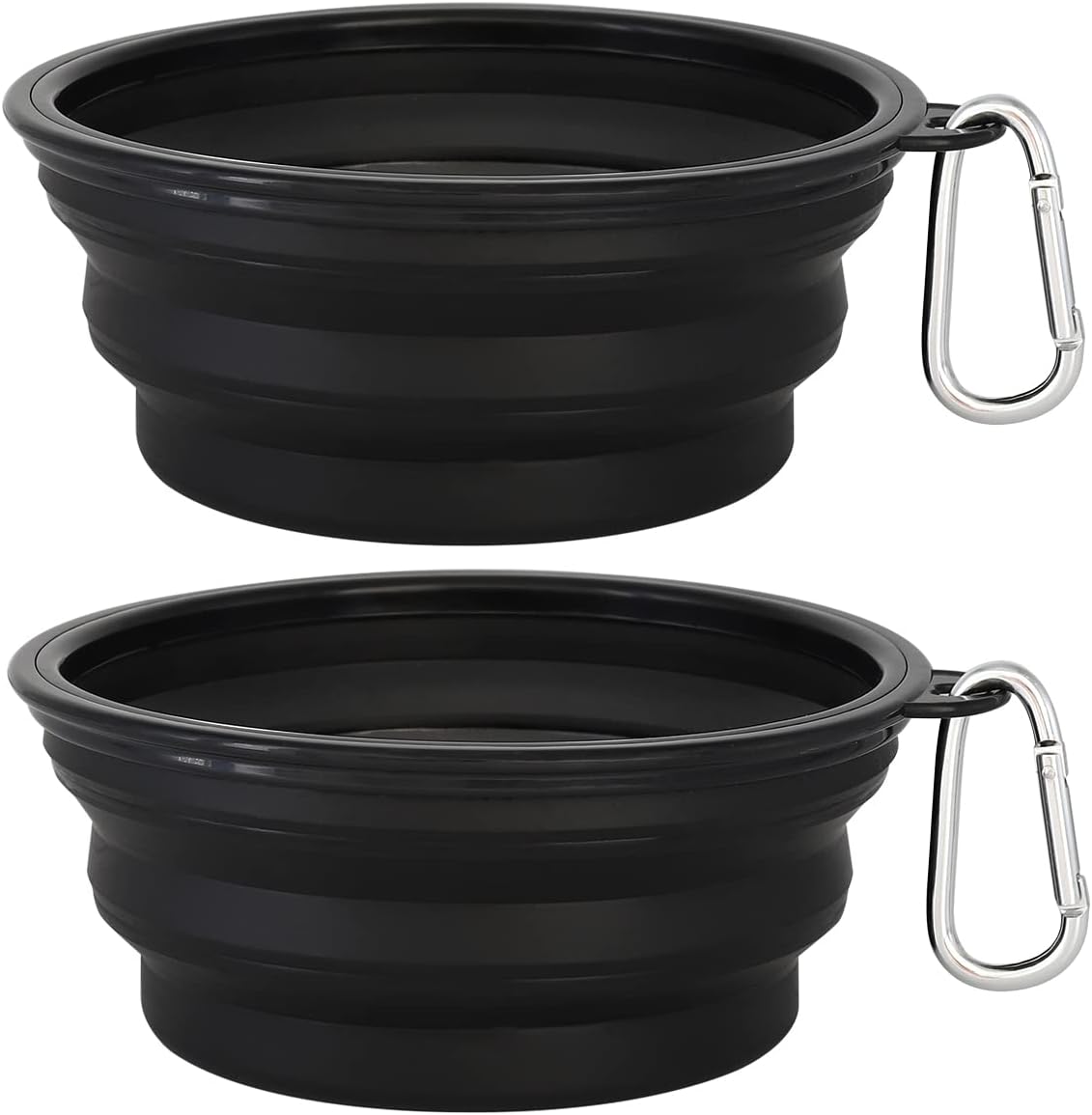 Kytely Large Collapsible Dog Bowls 2 Pack, 34oz Foldable Dog Travel Bowl | Portable Dog Water Food Bowl with Clasp, Pet Cat Feeding Cup Dish for Traveling, Walking, Parking 