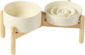 Havniva Elevated Slow Feeder Dog Bowls, 6.1 in Ceramic Slow Feeder Bowl Set