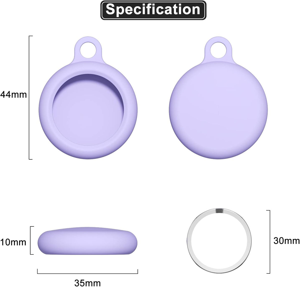 oakxco for Airtag Keychain Silicone, Airtag Holder with Key Ring, Air Tag Cover Cute Accessories for Kids, Luggage, Car Dog Collar, Car, Compatible with Apple Airtag Case Waterproof Tracker, Lavender