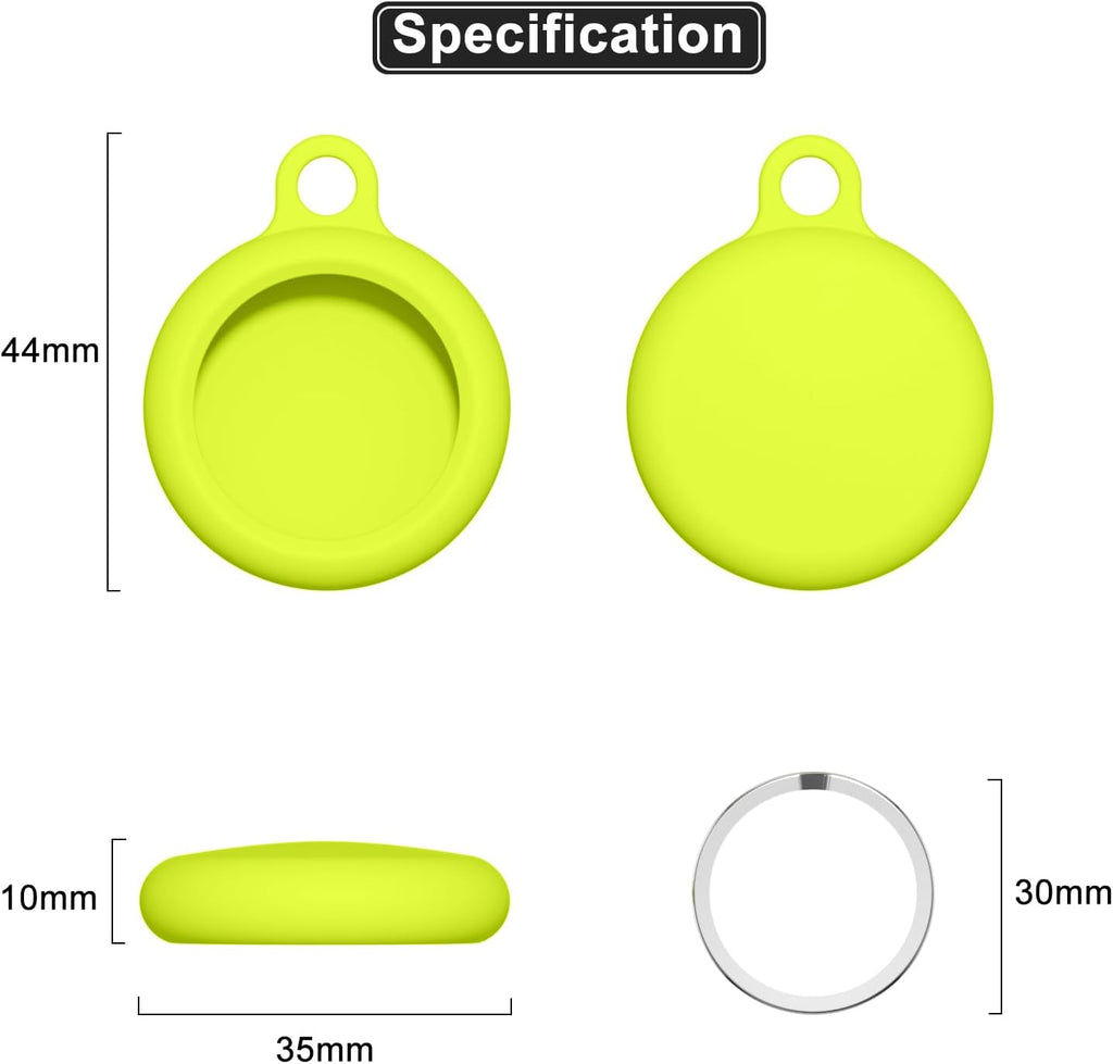 oakxco for Airtag Keychain Silicone Neon Green, Airtag Holder with Key Ring, Air Tag Cover Cute Accessories for Kids, Luggage, Car Dog Collar, Car, Compatible with Apple Airtag Case Waterproof, Lime