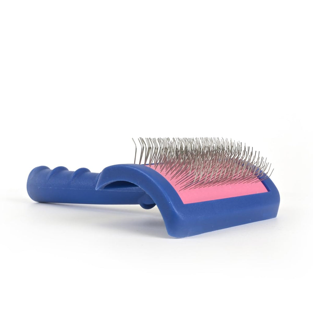 Show Tech Tuffer Than Tangles Slicker Brush for Dog Grooming with Long, Regular Pins, Medium Size, Perfect for Doodle Breeds, Angled Pins for Dematting, Remove Undercoat, Comfort Grip Handle