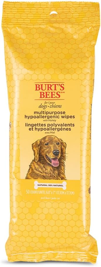 Burts Bees for Pets Honey Multipurpose Dog Grooming Wipes, 50 Count, 3-Pack