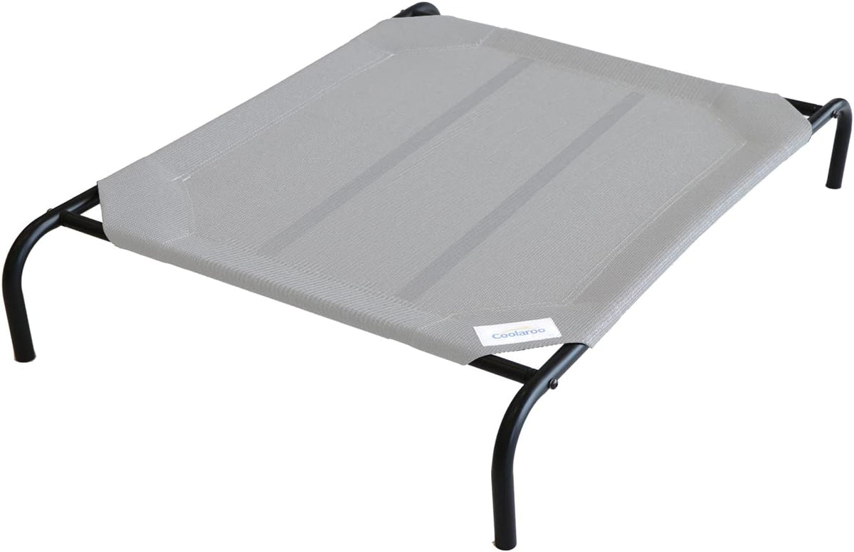 Coolaroo Original Elevated Dog Bed - Breathable Off-The-Ground Pet Bed with Cooling Fabric, Joint Relief & Moisture-Resistant Fabric, 100% Recyclable, Easy Clean, Gray, Extra Large