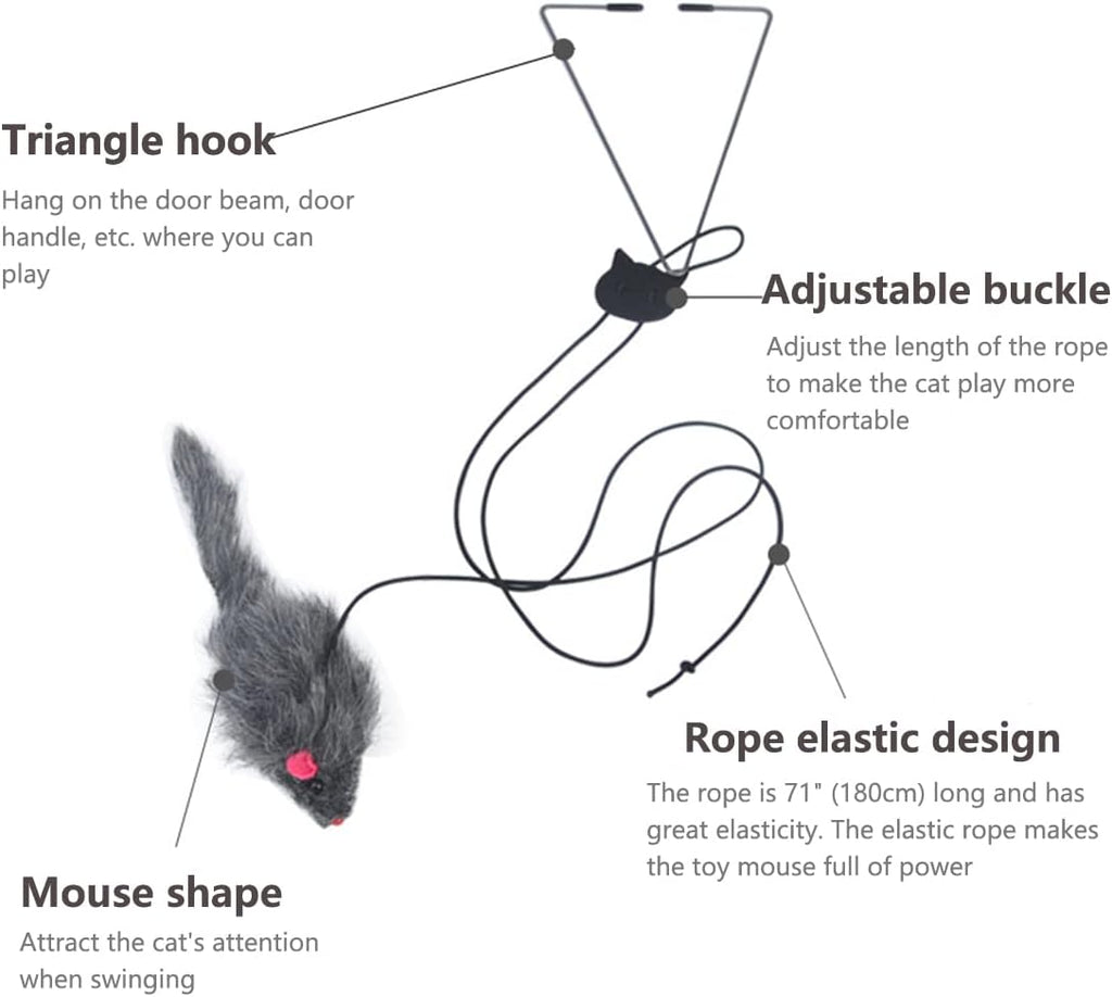 Kalimdor Interactive Cat Feather Toys,Retractable Teaser Toy ，Hanging Interactive Toys for Indoor Cats Kitten Play Chase Exercise, Kitten Mental Exercise Toys (2 Pack)