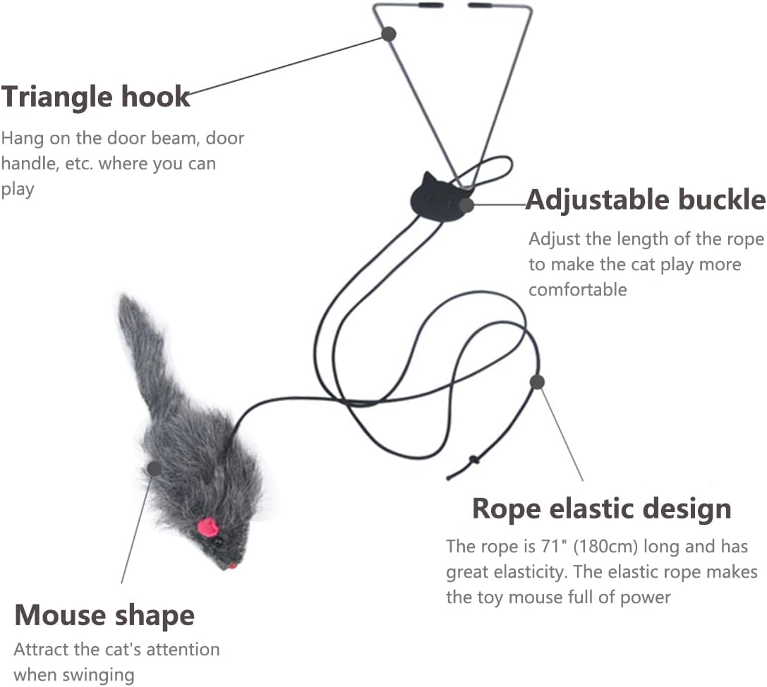 Kalimdor Interactive Cat Feather Toys,Retractable Teaser Toy ，Hanging Interactive Toys for Indoor Cats Kitten Play Chase Exercise, Kitten Mental Exercise Toys (2 Pack)