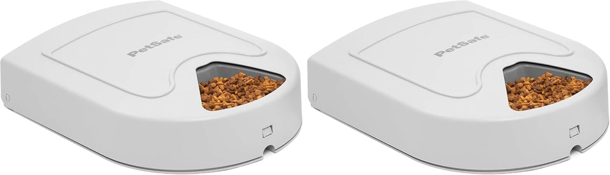 PetSafe Automatic Dog Feeder, 5 Meals, 40 oz Capacity, Plastic, for Dry Food, Multiple Pets (Pack of 2)