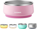 Pawaii Dog Bowl,68 oz Stainless Steel Food and Water Bowl,ID Tag,1 Pack | Double-Wall Design,Non-Slip Rubber Base,Dishwasher Safe,Smooth Open Design, Not a Slow Feeder,Easy-Rinse Interior