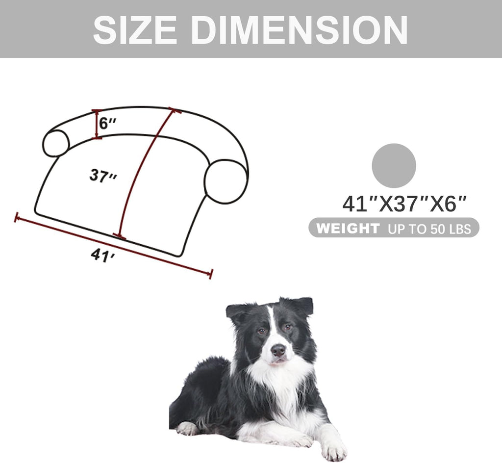 Calming Dogs/Cats Bed Mats, Dog Pad Washable Removable Couch Cover, Plush Long Fur Mat for Pets, Waterproof, Perfect for Small, Medium and Large Dogs and Cats (Light Gray, 41"x37"x 6.0")