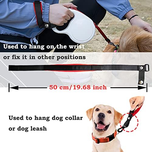 Dog Leash Wrist Strap for Retractable Dog Leash, Hands Free Adjustable Wrist Safety Strap, Orange
