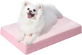 KSIIA Orthopedic Dog Bed for Small Dogs with Waterproof Lining, Pink, 23x17