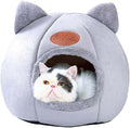Cat Beds for Indoor Cats, Cozy Cat Cave Bed Dog House (Gray, XL-15.75in)