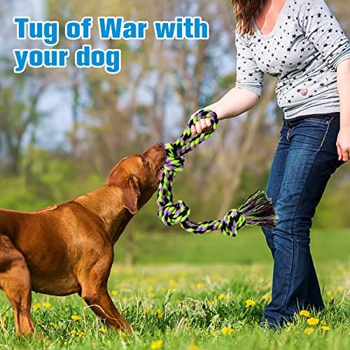 UPSKY Dog Rope Toys 2 Nearly Indestructible Dog Toys, Dog Toy for Medium to Large Breed, Dental Cleaning Chew Toys, Dog Tug Toy for Boredom, Dog Teething Toys, Dog Rope Toy for Aggressive Chewers | Indestructible Pet Toys, Natural Cotton, Dog Tug Toys ...