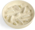 Ceramic Slow Feeder Dog Bowl, 2 Cups Maze Puzzle Dish to Slow Down Eating