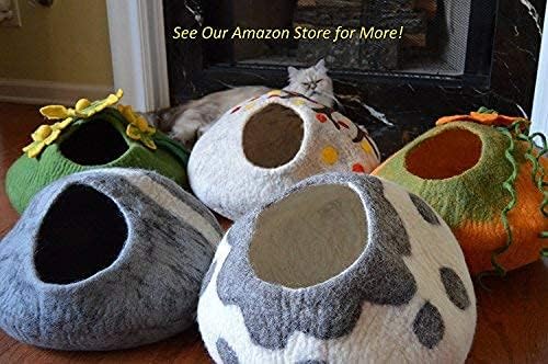 Wool Cat Toys, Felt Toy Balls, Red, 6PCS
