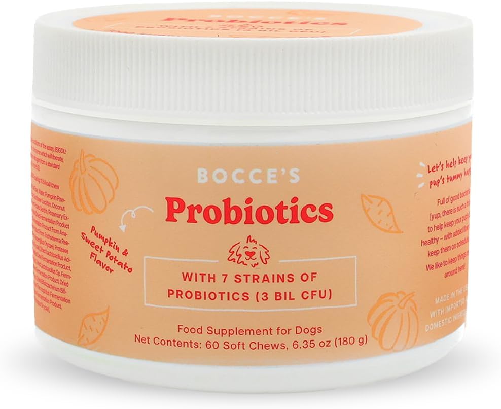 Bocce's Bakery Probiotic Supplement Chews, Pumpkin & Sweet Potato (60 ct)