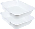 Extra Large Low Entry ABS Cat Litter Box, White, 24" L x 20" W, 2 Pack | Durable low entry litter box, non-stick, odor-free, ideal for seniors, kittens, rabbits, large cats and multi-pet homes.