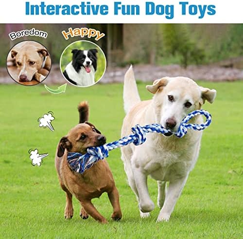 UPSKY 2 Pack Dog Rope Toys, Heavy Duty Dog Chew Toy for Aggressive Chewers | Indestructible Pet Toys, Natural Cotton, Dog Tug Toys for Boredom, Teeth Clean, for Medium to Large Breed Dogs