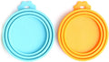 Comtim Pet Food Can Cover Silicone Can Lids for Dog and Cat Food(Universal Size,One fit 3 Standard Size Food Cans) (Blue/Orange) 