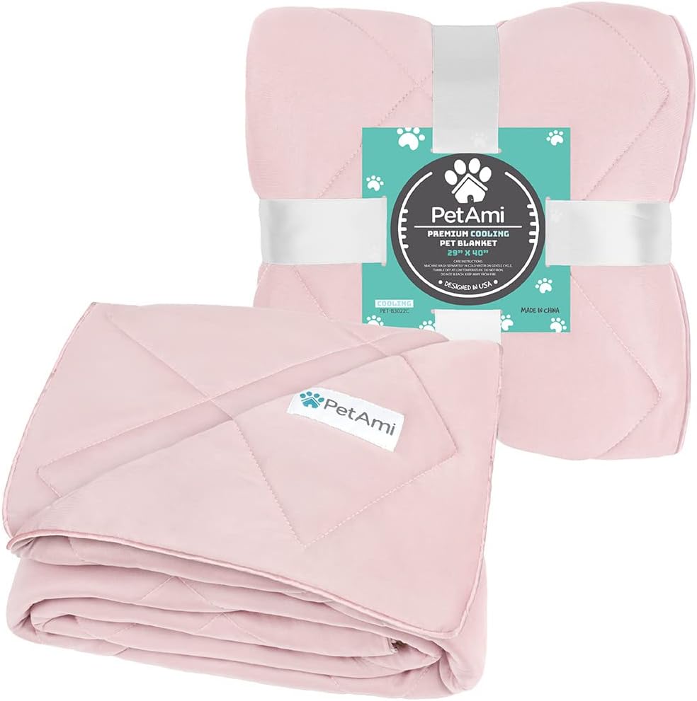 PetAmi Cooling Dog Blanket Lightweight Soft for Medium Pet Cat, 29x40 Pink
